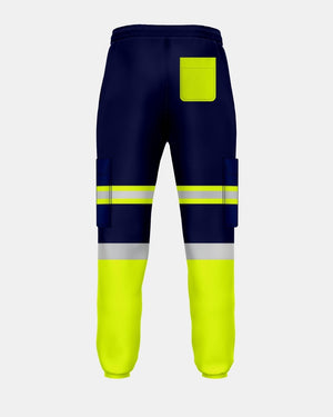 Hi-Vis Workwear Trouser | Neon Green & Navy with Reflective Tape – NOROZE