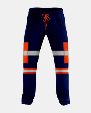 Hi-Vis Workwear Trouser | Neon Orange & Navy with Reflective Tape – NOROZE