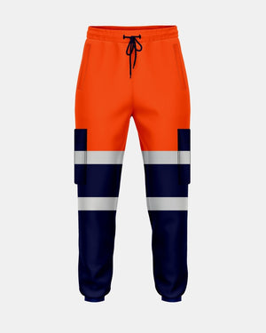 Hi-Vis Workwear Trouser | Neon Orange & Navy with Reflective Tape – NOROZE