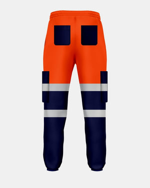 Hi-Vis Workwear Trouser | Neon Orange & Navy with Reflective Tape – NOROZE