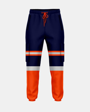 Hi-Vis Workwear Trouser | Neon Orange & Navy with Reflective Tape – NOROZE