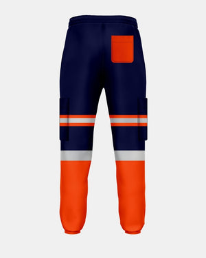 Hi-Vis Workwear Trouser | Neon Orange & Navy with Reflective Tape – NOROZE