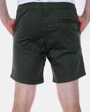 Olive Elasticated Waist Cotton Casual Shorts