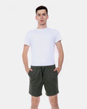 Olive Elasticated Waist Cotton Casual Shorts