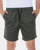 Olive Elasticated Waist Cotton Casual Shorts
