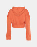 Orange Ladies Zip - Crop Hoodie