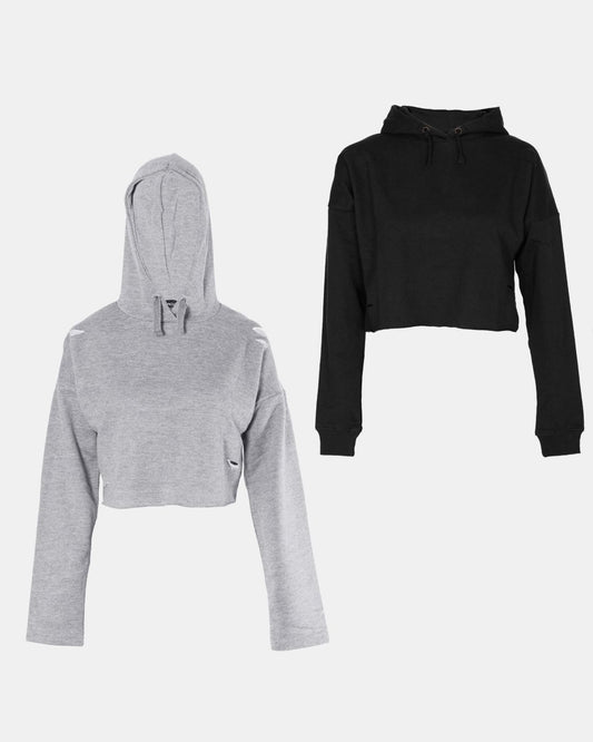 Pack of 2: Black/Grey Girl's Hoodie