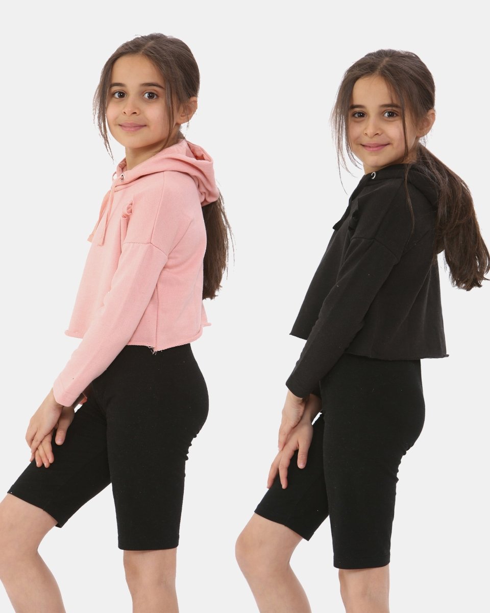 Pack of 2: Black/S - pink Girl's Hoodie