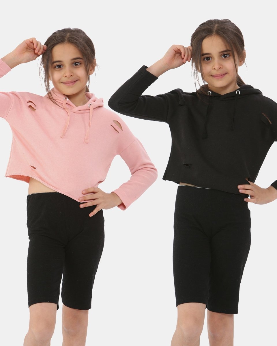 Pack of 2: Black/S - pink Girl's Hoodie