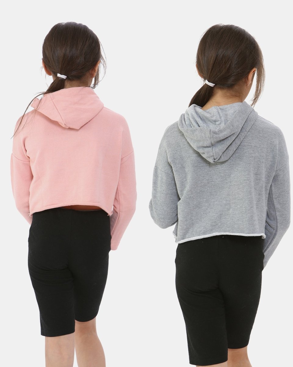 Pack of 2: Charcoal/S - pink Girl's Hoodie