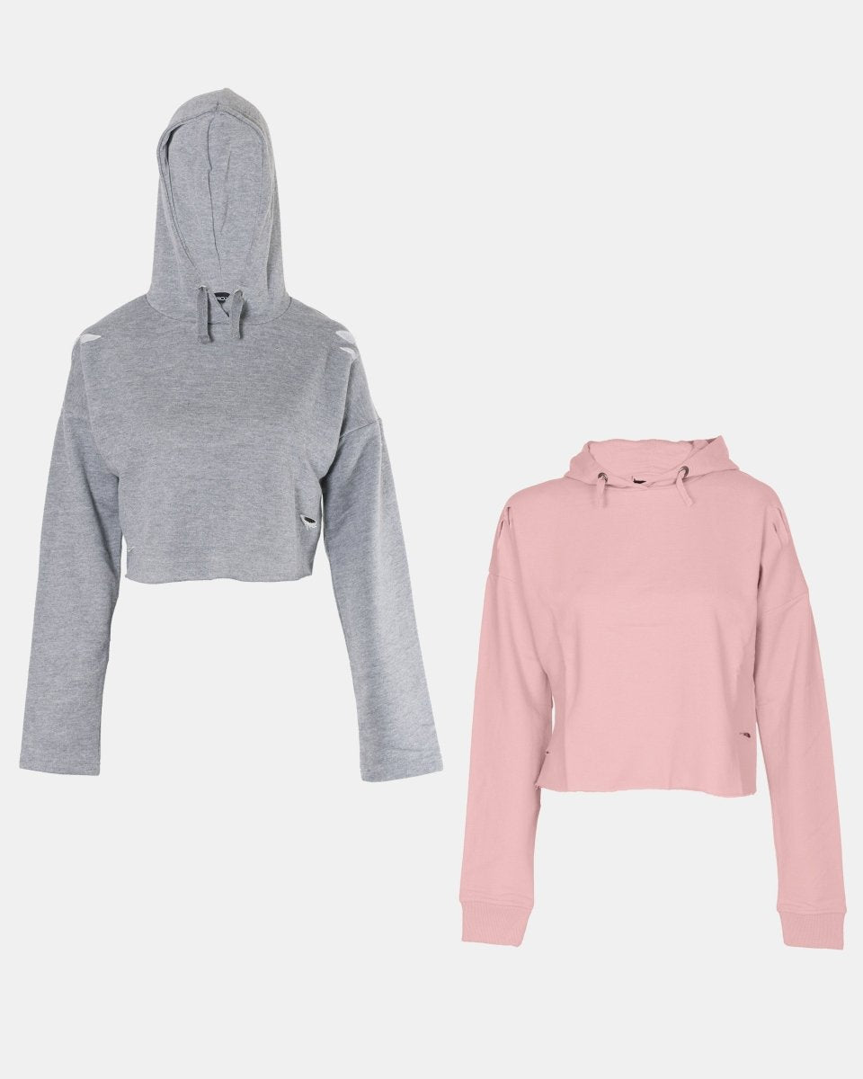 Pack of 2: Charcoal/S - pink Girl's Hoodie