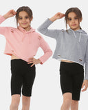 Pack of 2: Charcoal/S - pink Girl's Hoodie