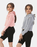 Pack of 2: Charcoal/S - pink Girl's Hoodie