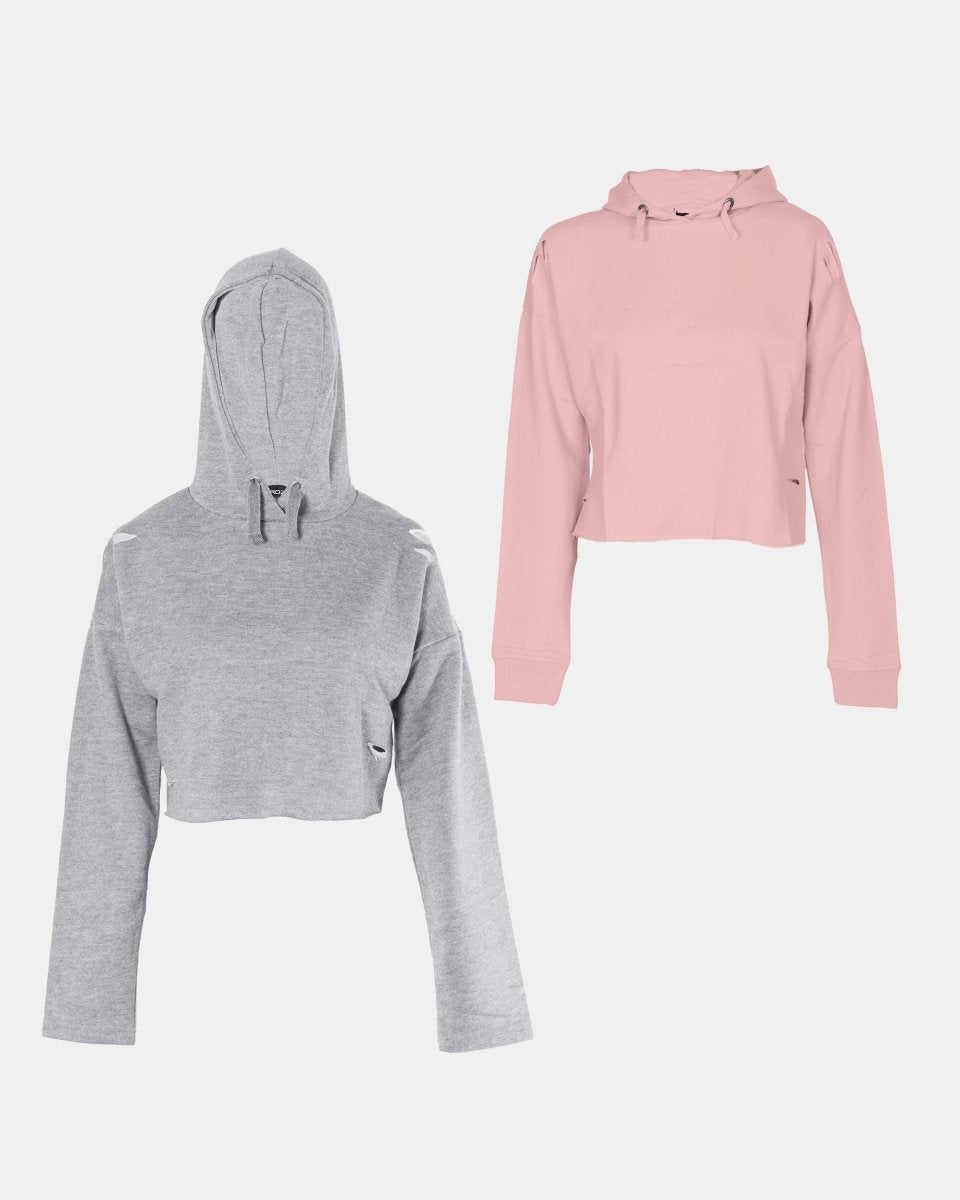 Pack of 2: Grey/S - pink Girl's Hoodie - Noroze