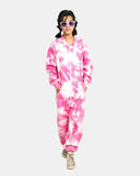 Pink Kids Fleece Tie - Dye Onesie