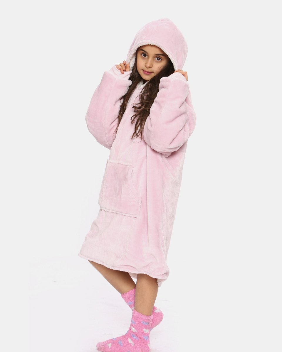Pink Kids Sherpa Lining Hoodie