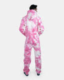 Pink Men's Fleece Tie - Dye Onesie