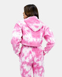 Pink Tie - Dye Long - Sleeve Hoodie