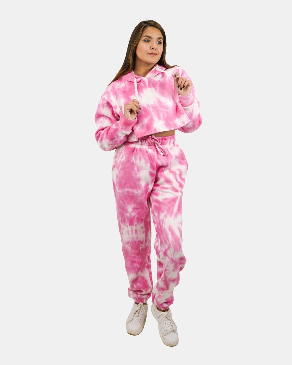 Pink Tie - Dye Womens Fleece Trousers