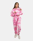 Pink Tie - Dye Womens Fleece Trousers