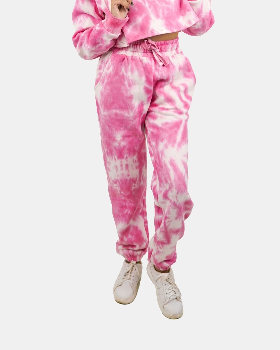 Pink Tie - Dye Womens Fleece Trousers