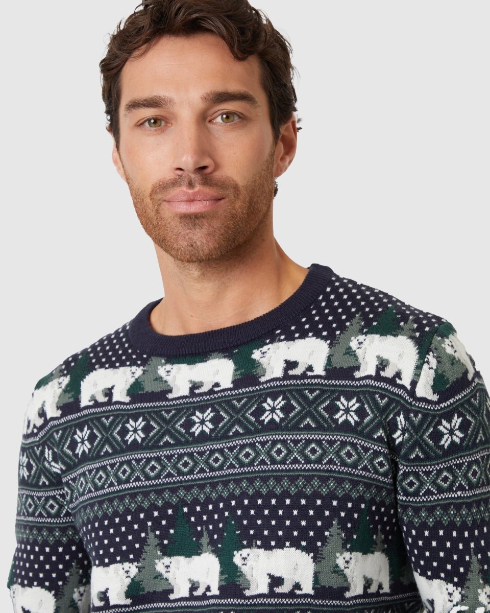 Polar Bear Navy Festive Jumper
