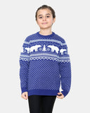 Polar Bear Navy Kids Christmas Jumper