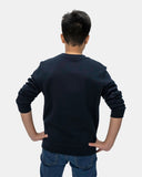 Pumpkin Tree Printed Navy Sweatshirt