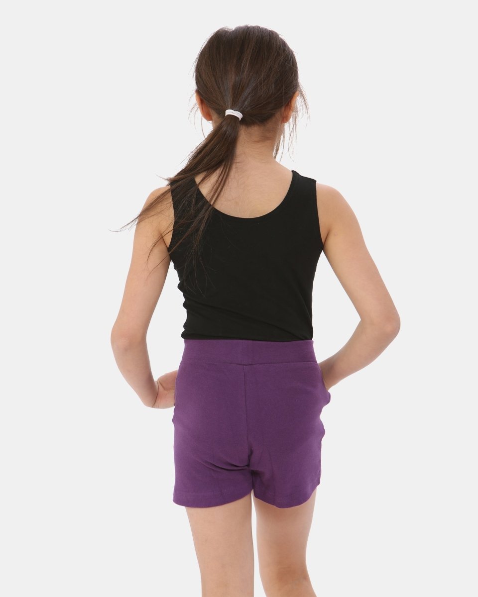 Purple Casual Summer Plain Shorts