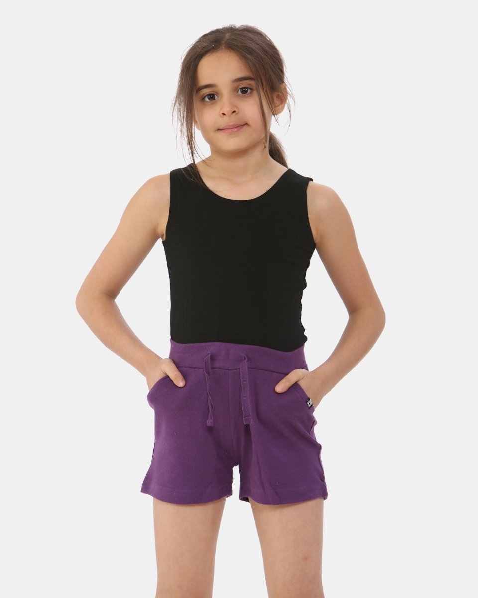 Purple Casual Summer Plain Shorts