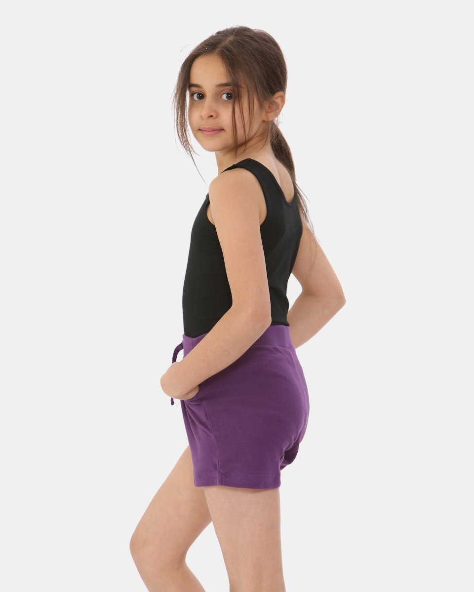 Purple Casual Summer Plain Shorts