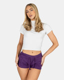 Purple Womens Cotton Shorts