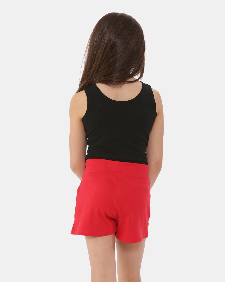 Red Casual Summer Plain Shorts