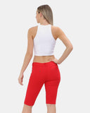 Red Chino Capri Bengaline Shorts