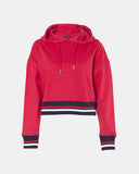 Red Cropped Baggy Pullover Hoodie