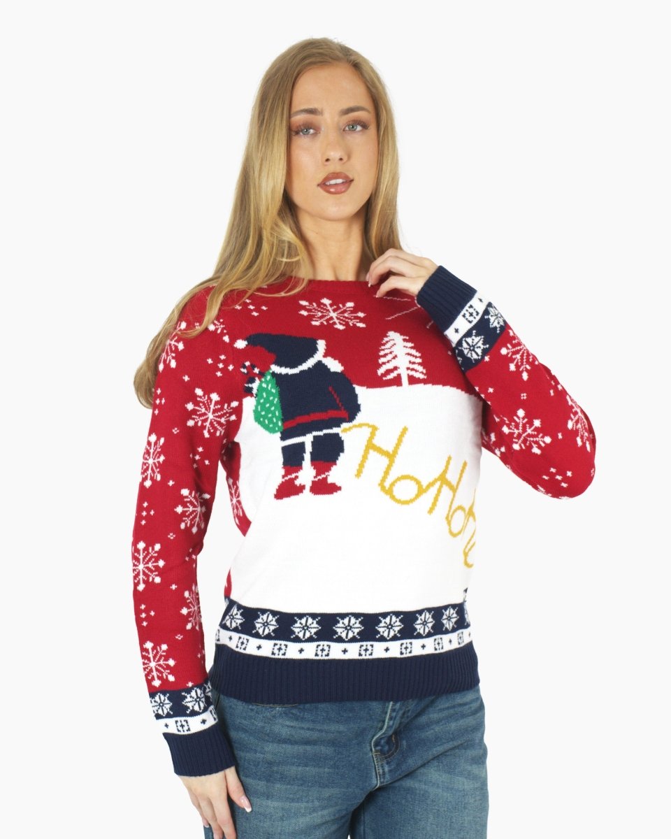 Red HoHo Santa Printed Jumper