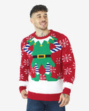 Red Knitted Long Sleeves Sweater