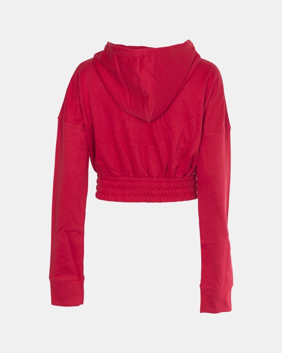 Red Ladies Zip - Crop Hoodie