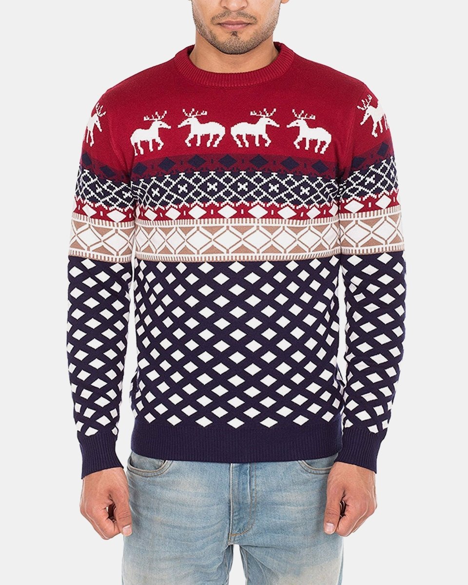 Red Mens Novelty Knitted Jumpers
