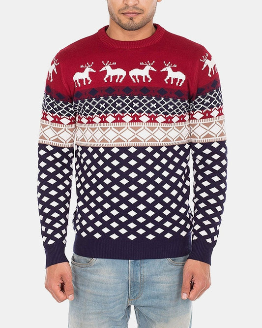 Red Mens Novelty Knitted Jumpers