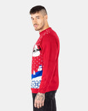 Red Santa Sleigh Retro Christmas Jumper