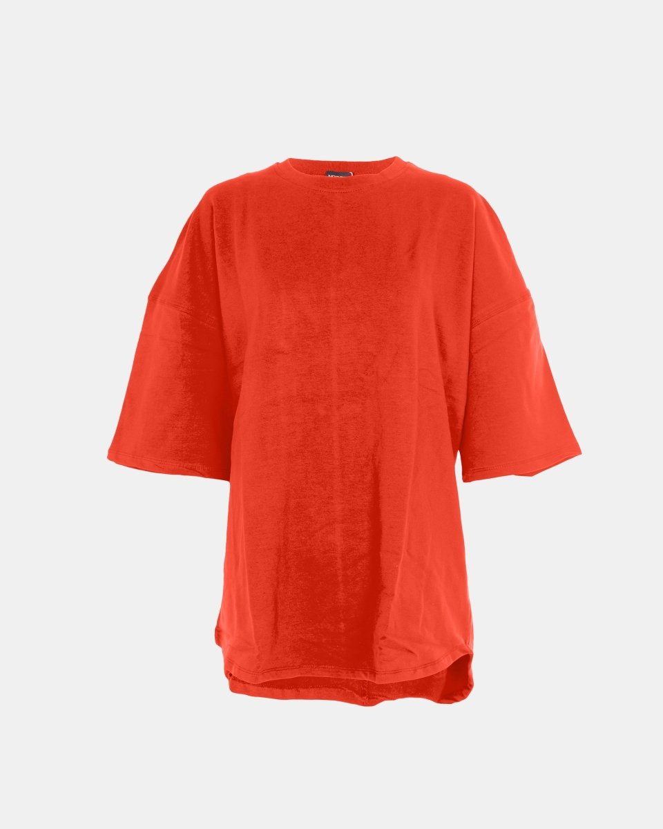 Red Women Loose Baggy Oversized T-Shirt