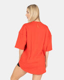 Red Women Loose Baggy Oversized T-Shirt