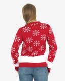 Red Womens Knitted Long Sleeves Sweater