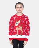 Reindeer Red Girls Christmas Jumper