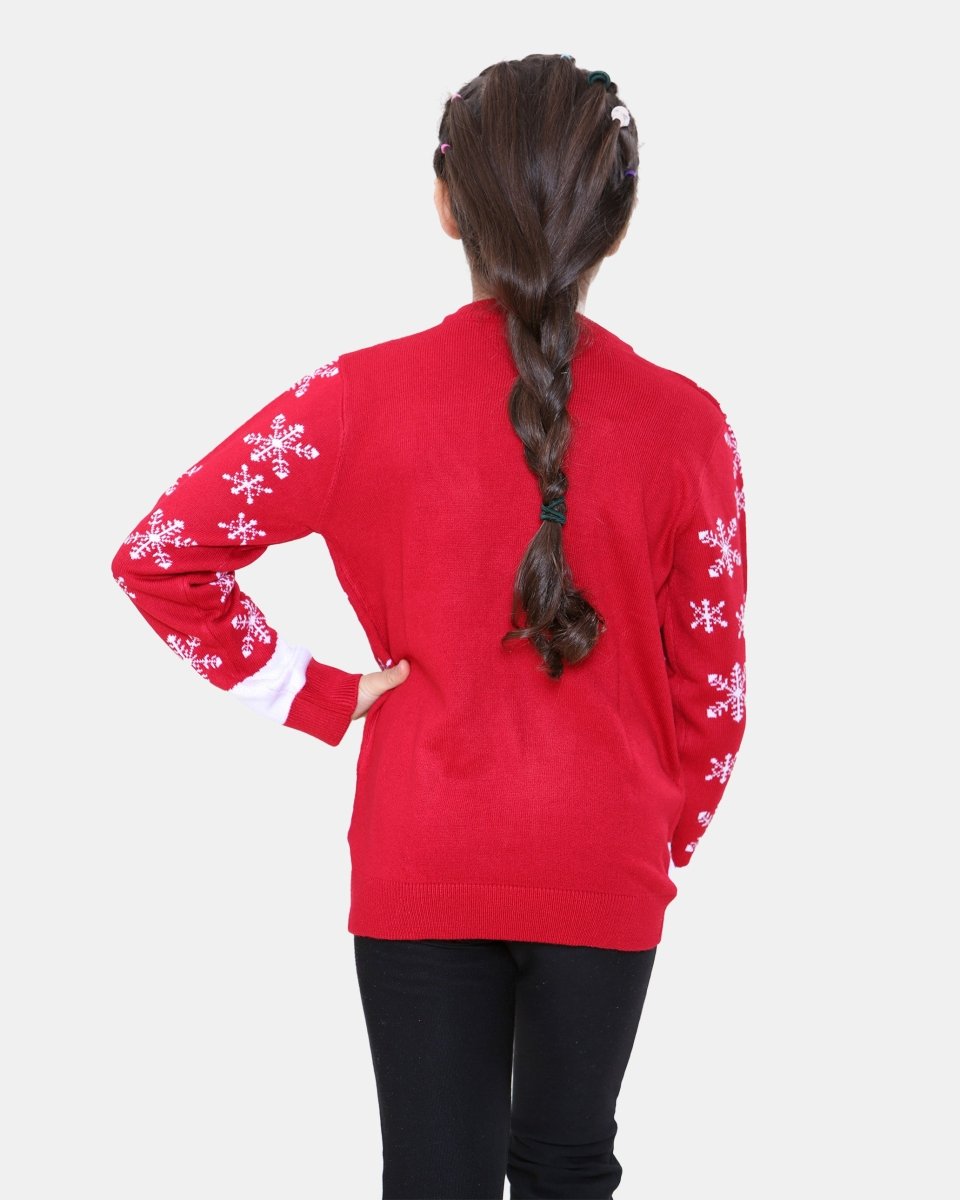 Reindeer Red Girls Christmas Jumper