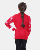 Reindeer Red Girls Christmas Jumper