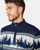 Reindeer Tree Navy Chunky Knit Christmas Jumper
