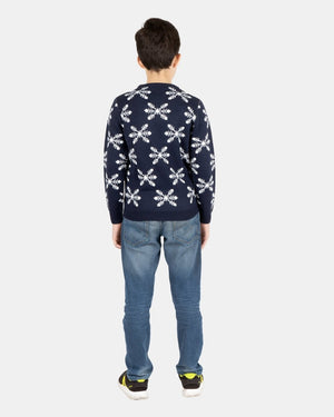 Rocking Navy Kids Christmas Jumpers