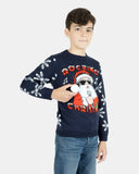 Rocking Navy Kids Christmas Jumpers